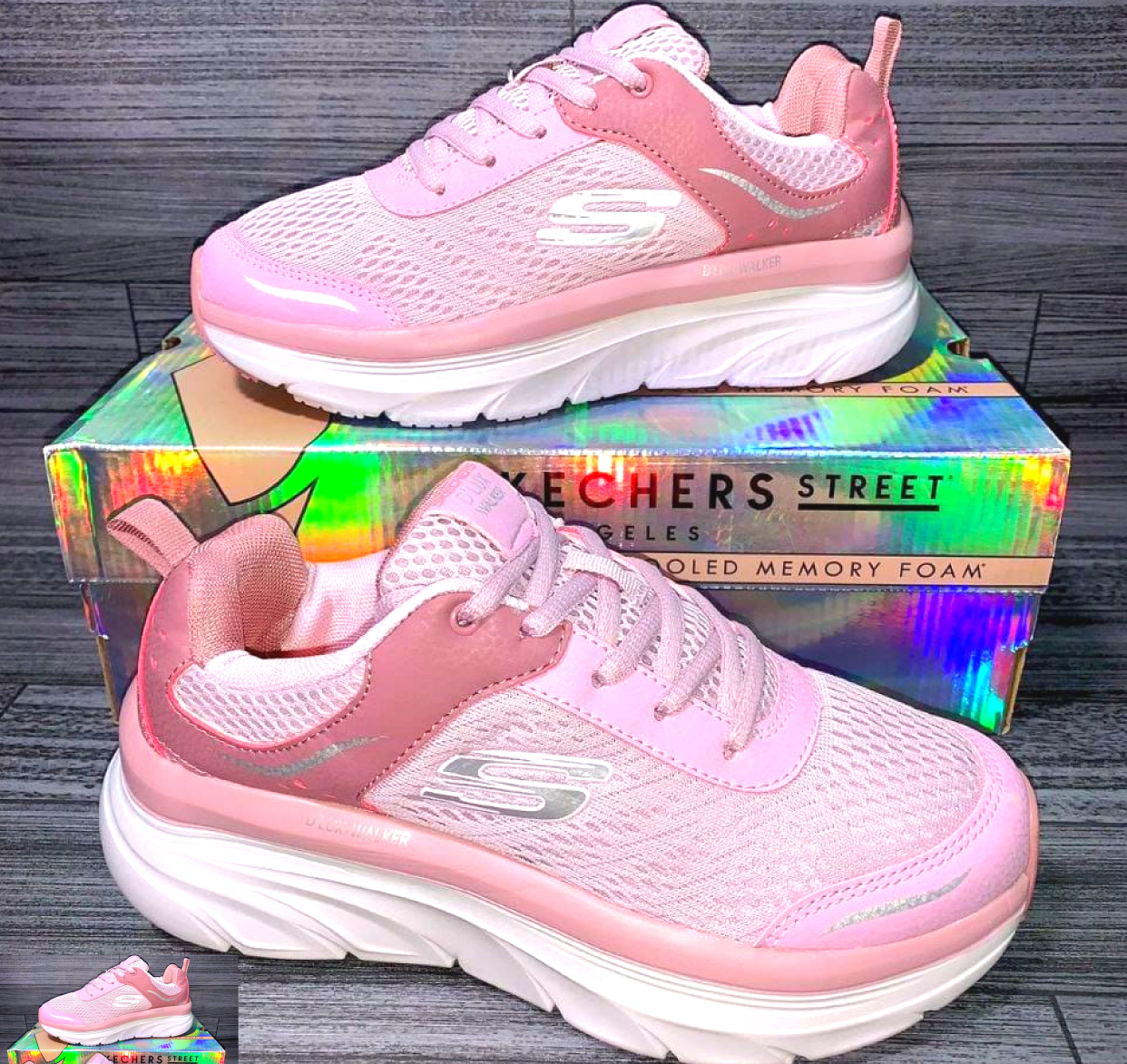 tenis skechers d'lux walker mujer color rosa comprar colombia tienda onlineshoppingcenterg centro de compras en linea